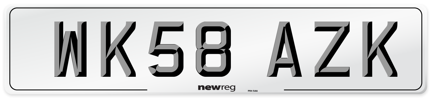 WK58 AZK Number Plate from New Reg